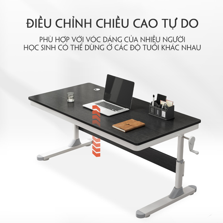 Bàn làm việc cao cấp điều chỉnh chiều cao phù hợp nhiều độ tuổi