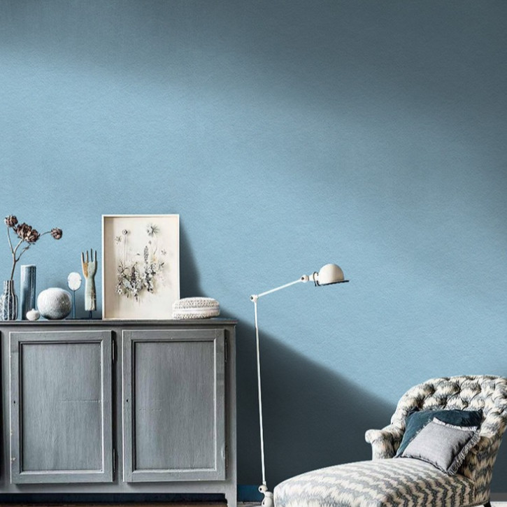 Cuộn 5m Decal Giấy Dán Tường màu xanh dương nhạt nhám