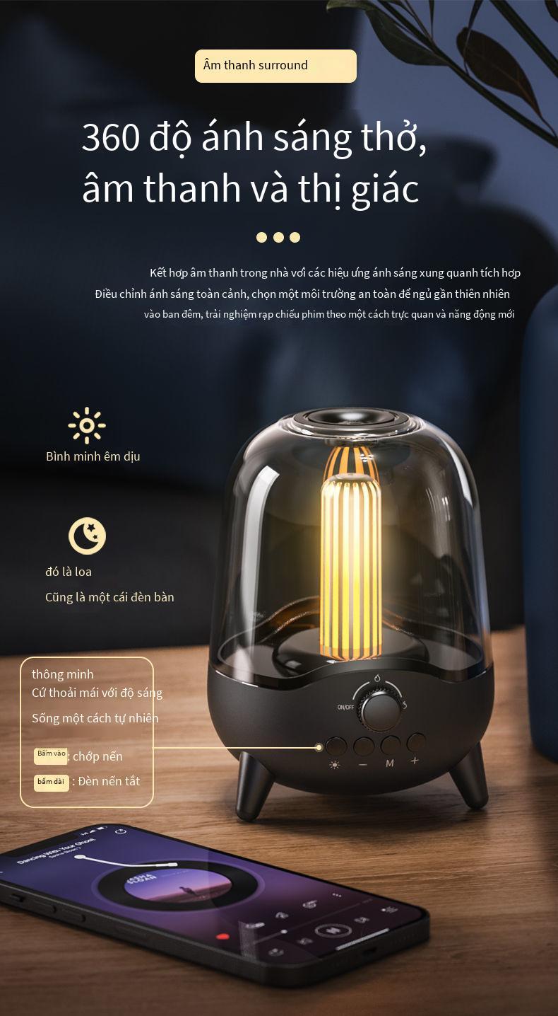 Phong cách mới nhất thương mại điện tử mới LP-20 đèn ngủ thông minh quà tặng loa bầu không khí nhẹ với thẻ radio Loa Bluetooth