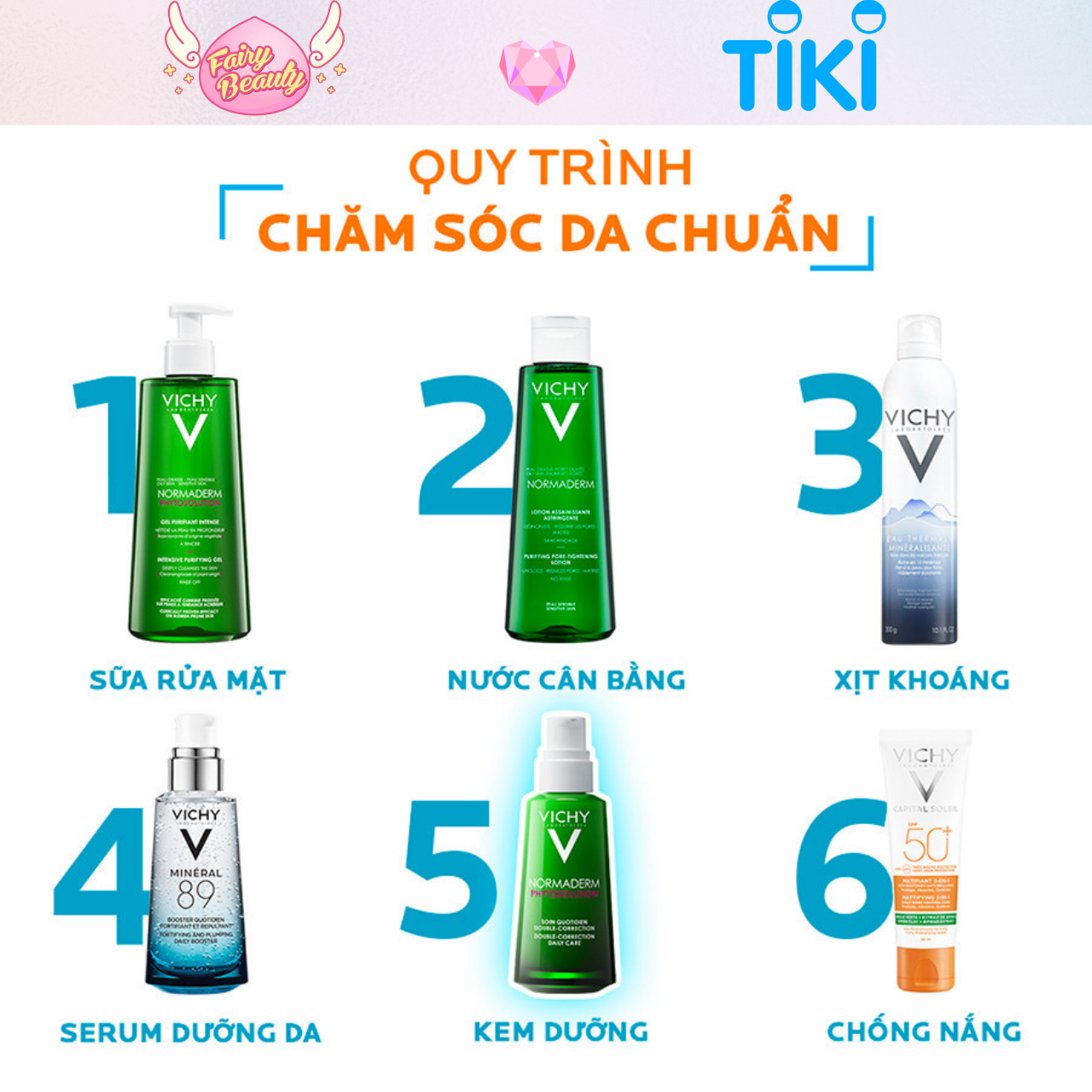 [VICHY] Gel Dưỡng Ẩm Dạng Sữa Chứa BHA Cho Da Dầu Mụn Normaderm Phytosolution Double-Correction Daily Care 50/3ml