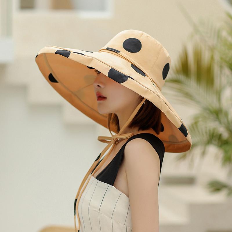 Chất Lượng Cao Phụ Nữ Mùa Hè Thời Trang Siêu Lớn Rộng Vành Đi Biển Người Cá Nắp Gấp Gọn Chống Tia UV Chống Nón Chống Nắng Xô