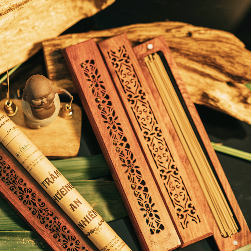 Nhang Không Tăm Trầm Hương An Nhiên, Trầm Hương Không Tăm Cao Cấp Thơm Phòng, Tẩy Uế KTCC Dài 20cm-20gr