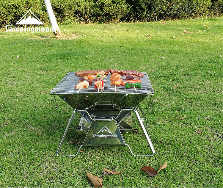 Bếp Nướng BBQ Không Khói MT3 - Bếp Nướng Than Hoa Inox 304 Cỡ Lớn Cho 8 Đến 10 Người - Mountainhiker B01