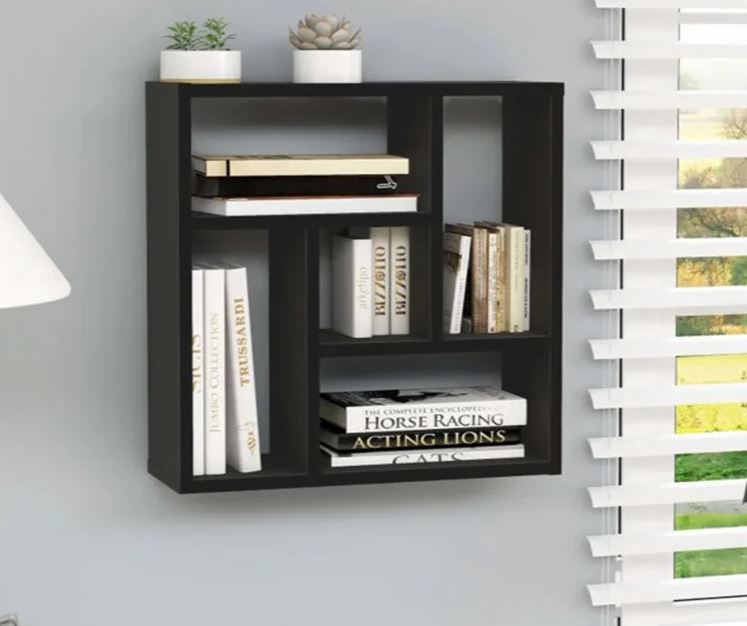 Kệ Sách Treo Tường Hình Vuông Chia 5 Ngăn Juno Sofa CTKT524 KT 55 x 55 x 15cm
