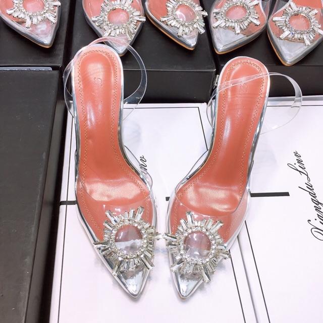 Sandal pha lê hoa đá kèm ảnh thật - Cherry shoes