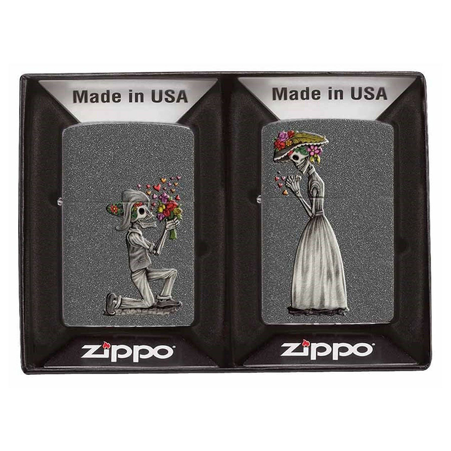 Bật Lửa Zippo 28987 - Bật Lửa Zippo Day Of The Dead Skulls Iron Stone