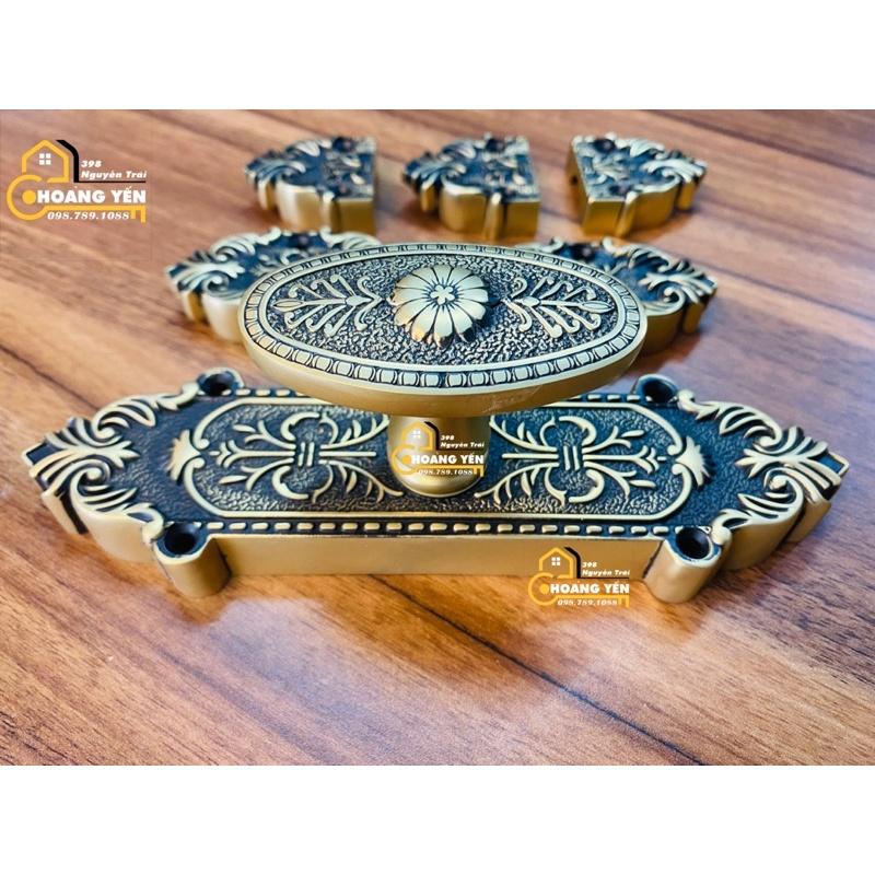 Bộ khoá Clemon đồng cửa gỗ, khoá ke môn đồng thau cửa đi GM