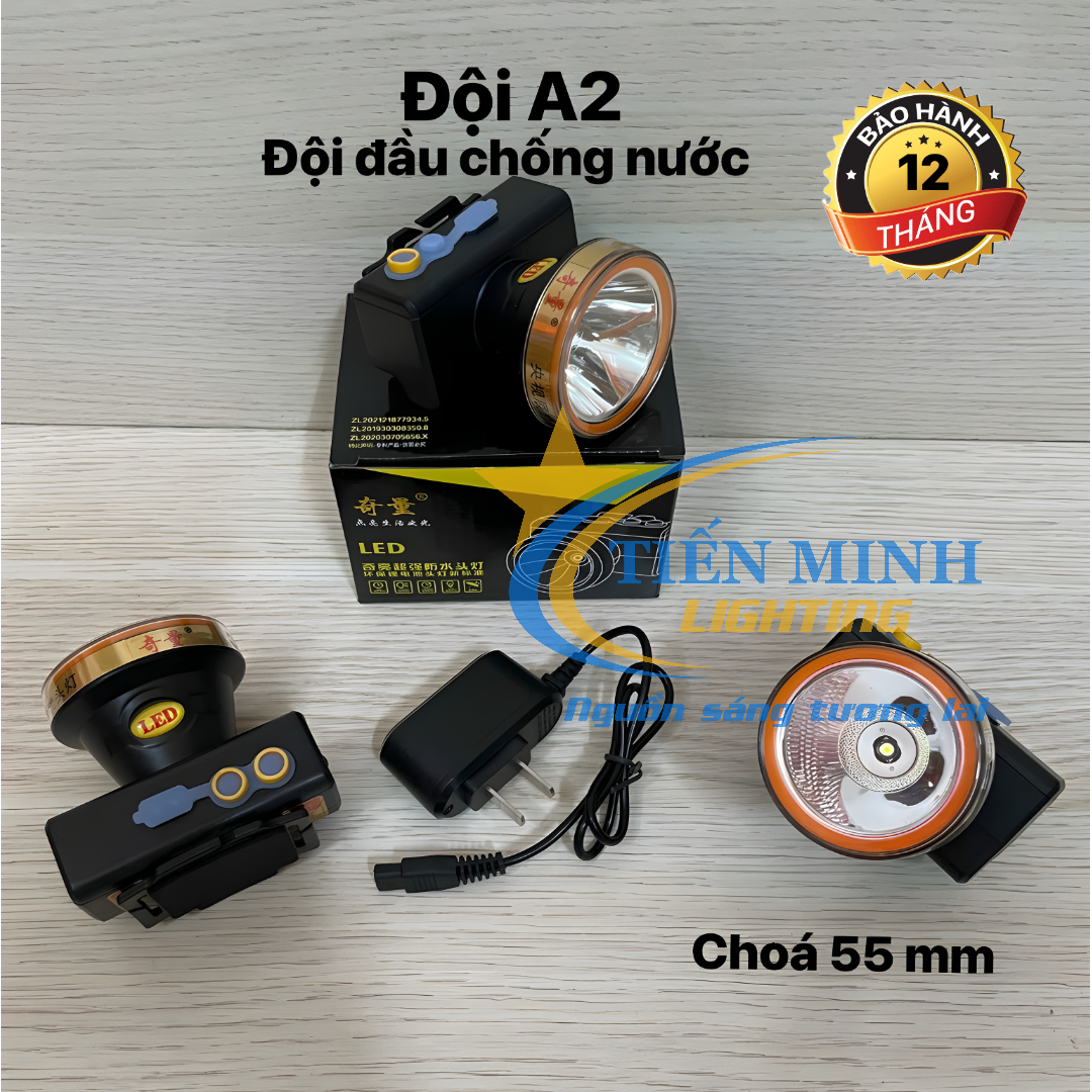 ĐÈN ĐỘI ĐẦU NĐ-A2 (50W) - ĐÈN ĐỘI CHỐNG NƯỚC - CHÓA 55mm, CHIP LED SIÊU SÁNG, THỜI GIAN SỬ DỤNG 5-12 GIỜ, ÁNH SÁNG TRẮNG HOẶC VÀNG