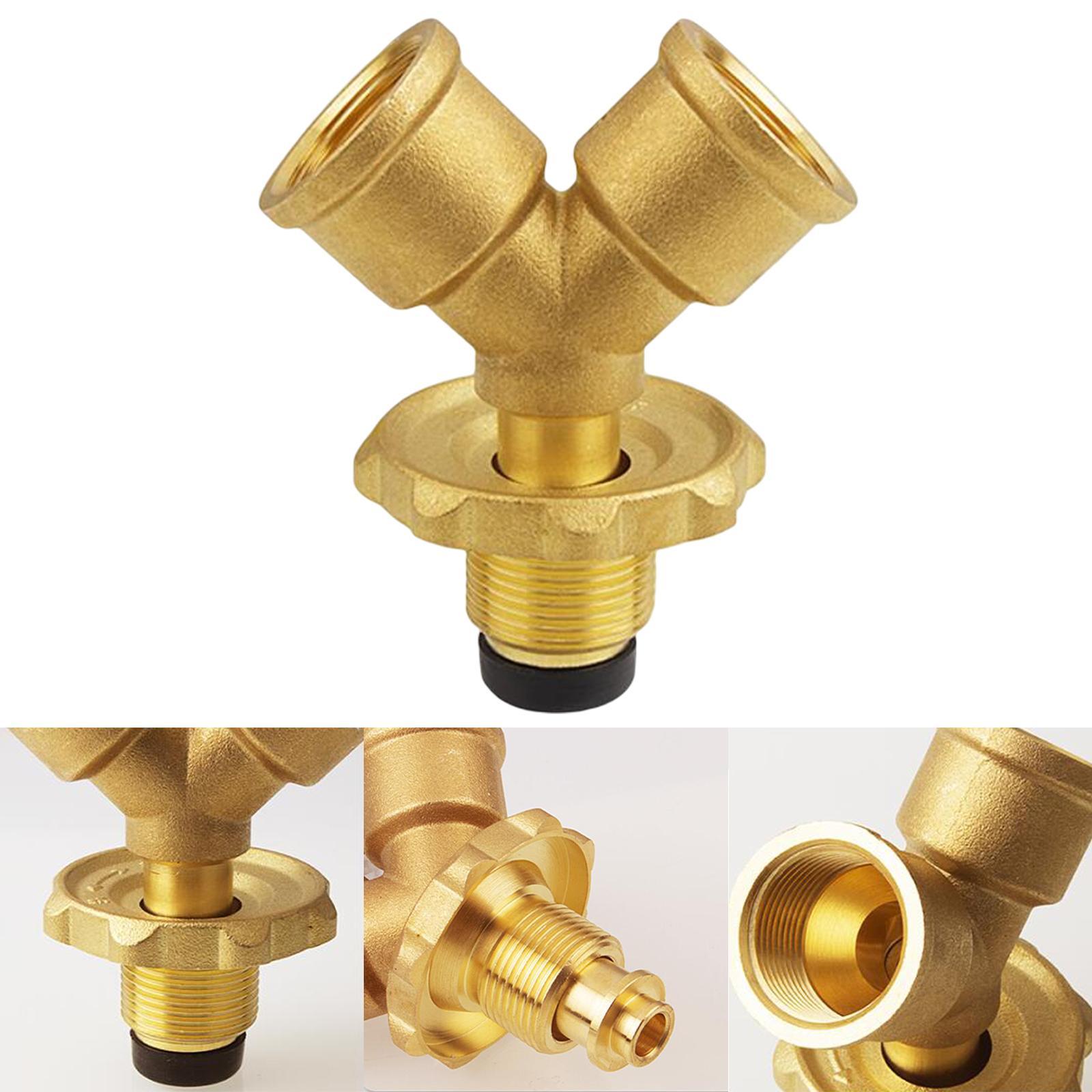 Tank Splitter Gas Adapter Quick Connect 1 in 2 Outlet for BBQ Heater