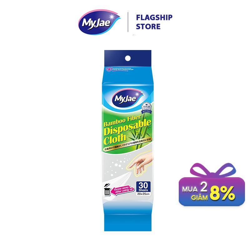 Khăn Lau Sợi Tre MyJae Một Lần Dùng Lau Bề Mặt, Đánh Bay Dầu Mỡ 20cm x 25cm