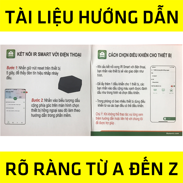 Bộ điều khiển Tivi, Máy lạnh [từ xa bằng điện thoại] Hunonic IR Smart | Điều khiển Tất cả các thiết bị Hồng ngoại từ xa