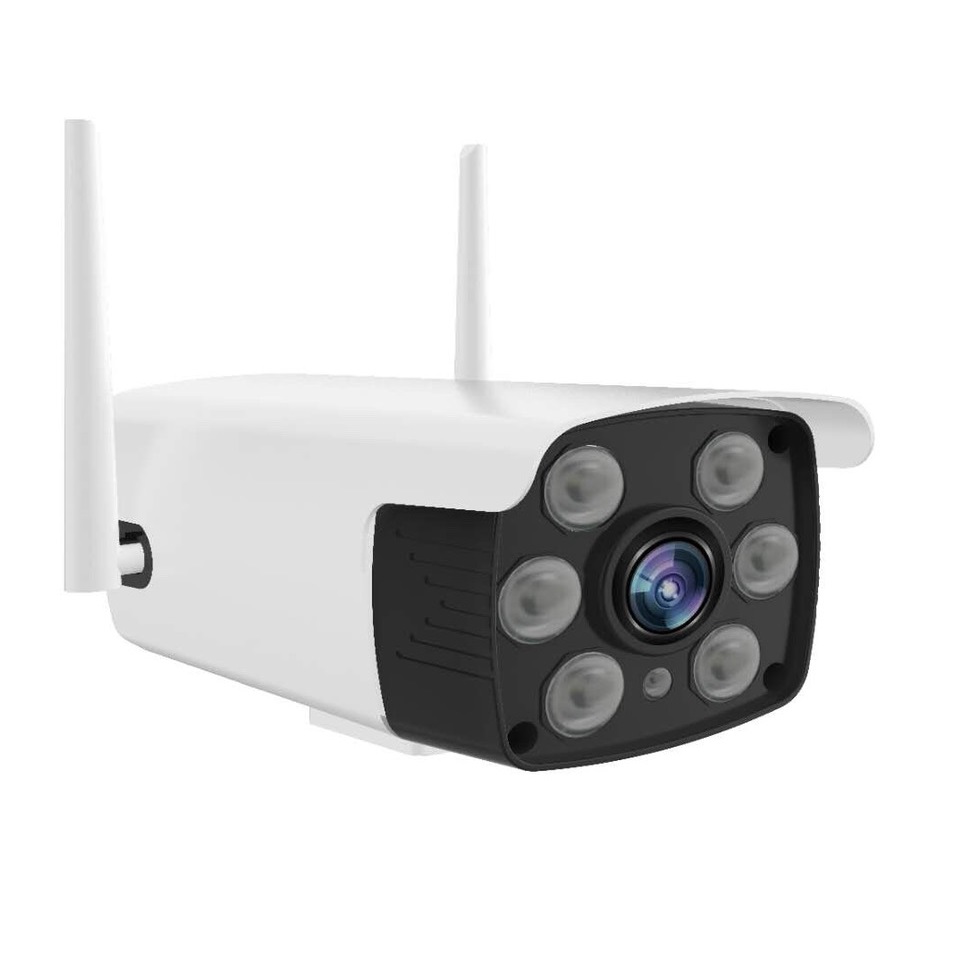 Camera IP Wifi Ngoài trời Yoosee GW-216S 2 Râu FullHD 1080P 6 LED trợ sáng đàm thoại 2 chiều (Trắng) Hàng Nhập Khẩu