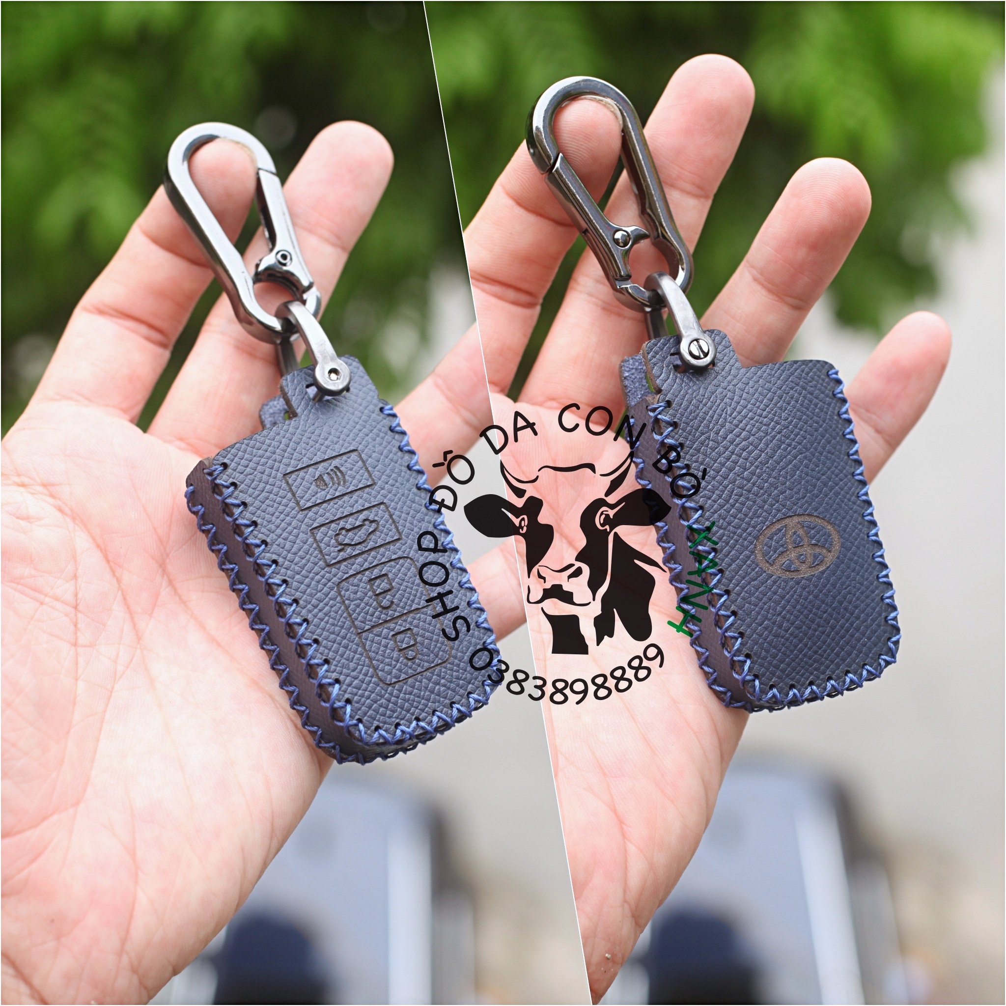 Bao da dành cho chìa khoá Toyota Altis 2019, Highlander, Camry 2014 handmade da thật 008