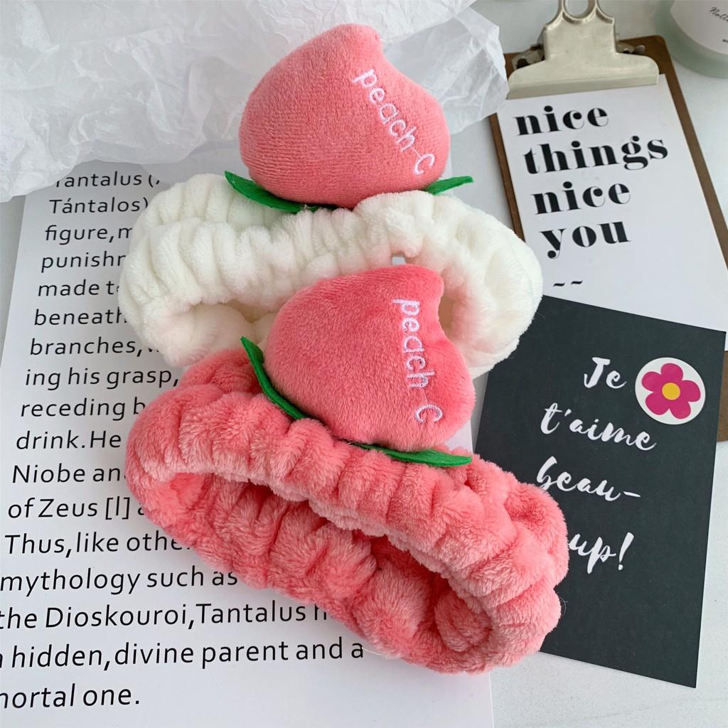 Băng Đô nữ Quả Đào Vải Bông Nhung Siêu Mềm