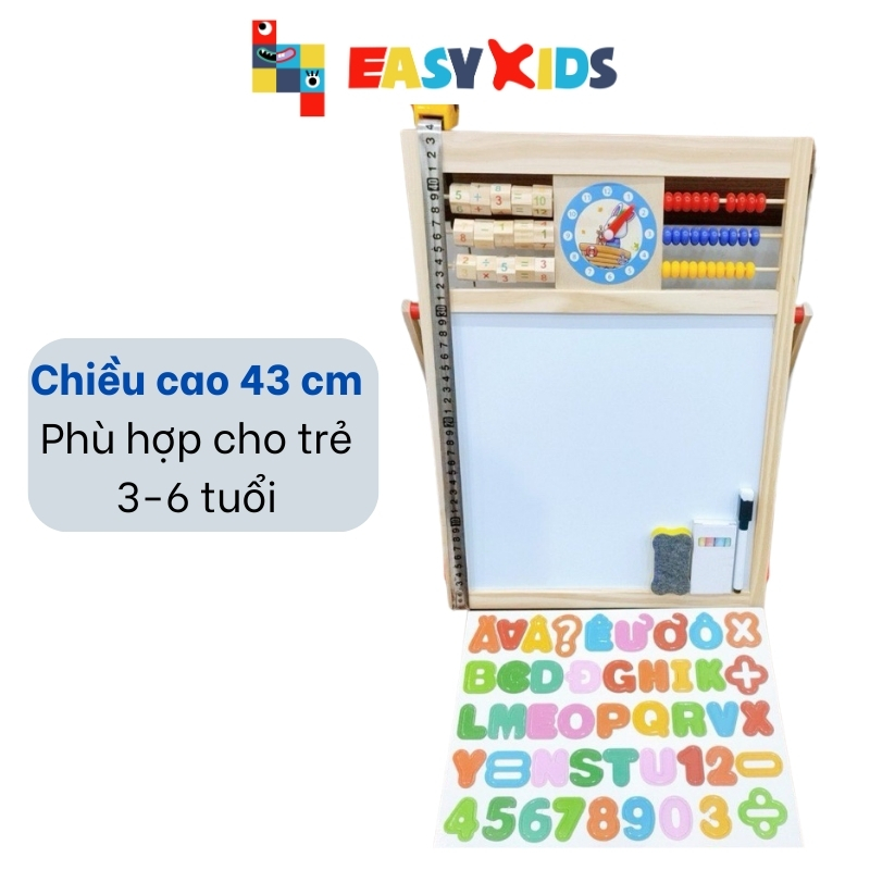 Bảng Viết Bảng Học Chữ Cái Tiếng Việt Cho Bé, Bảng Ghép Số, Chữ Cái, Phép Tính 2 Mặt Đa Năng Kèm Phấn, Khăn Lau