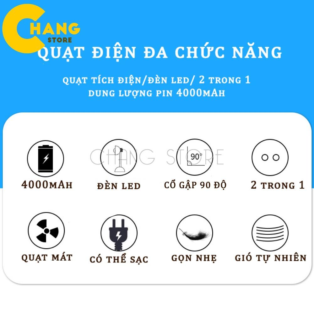 Quạt Tích Điện Mini Để Bàn Sử Dụng Đến 8 Giờ