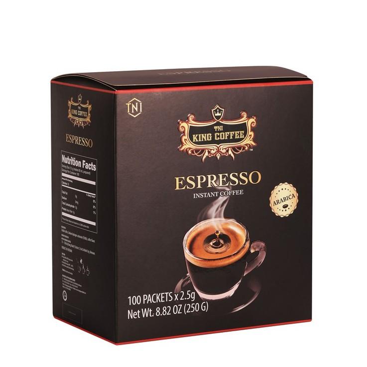 Cà phê hòa tan đen( Không đường sữa) Espresso Hộp 100 gói King Coffee