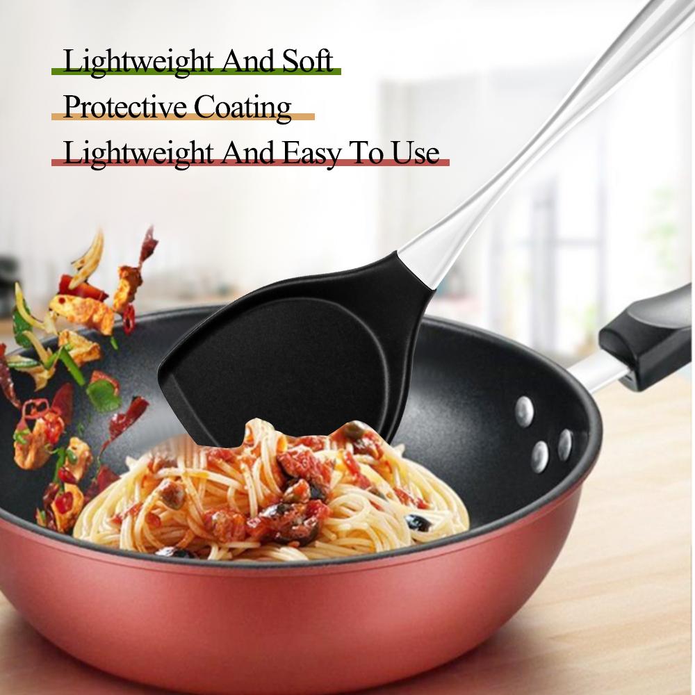 Ốp Nồi Nhà Bếp Bộ Dụng Cụ Nấu Ăn Bộ Tay Cầm Bằng Thép Không Gỉ Dụng Cụ Nướng Bánh Không Dính Thìa Đũa Đồ Dùng Nhà Bếp Turner