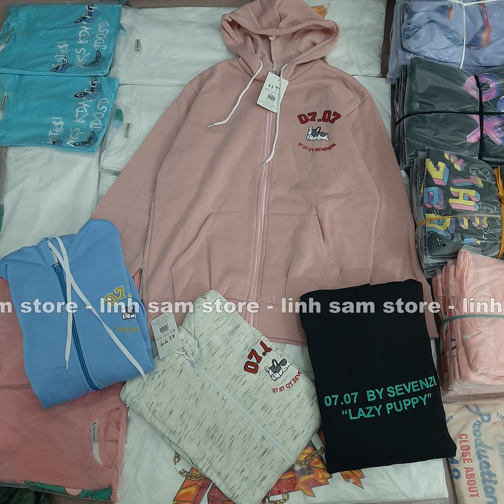 Áo khoác nỉ có mũ - ÁO HOODIE KHÓA KÉO freesize form rộng nam nữ unisex mặc cặp - couple in chữ 07 LAZY