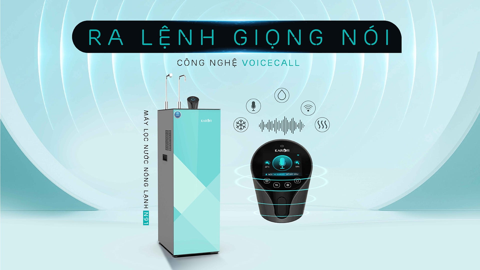 Máy lọc nước nóng lạnh Karofi KAD-N91 10 lõi Smax hàng chính hãng