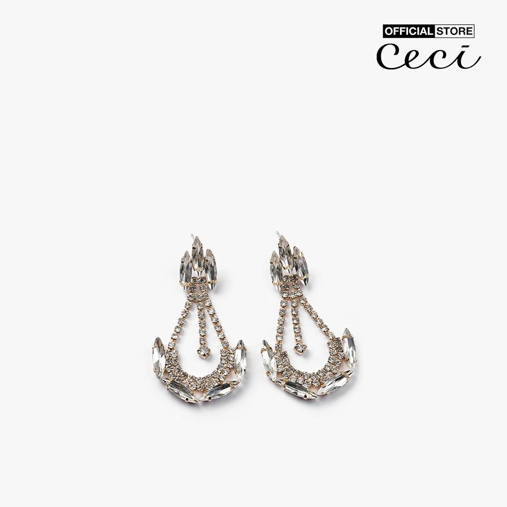 CECI - Khuyên tai nữ bản to đính đá thiết kế độc đáo CC1-09000080-03
