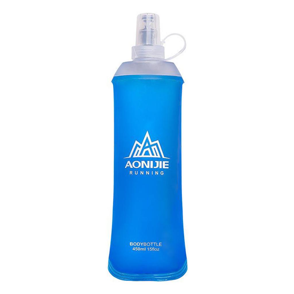 TPU Soft Flask Running Collapsible Water Bottles for Hiking 450ml Blue