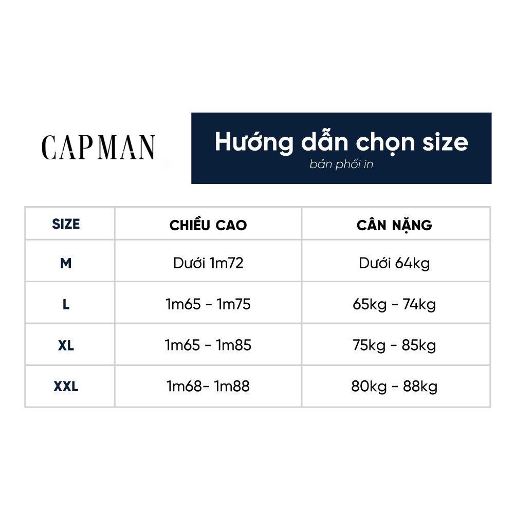 Áo thun nam cổ tròn basic CAPMAN vải cotton dày dặn, co giãn, tay ngắn