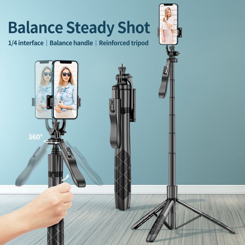 Gậy Selfie Action Cameras Smartphones Balance Steady Shooting Live (Kèm 2 đèn led trợ sáng) L16-D