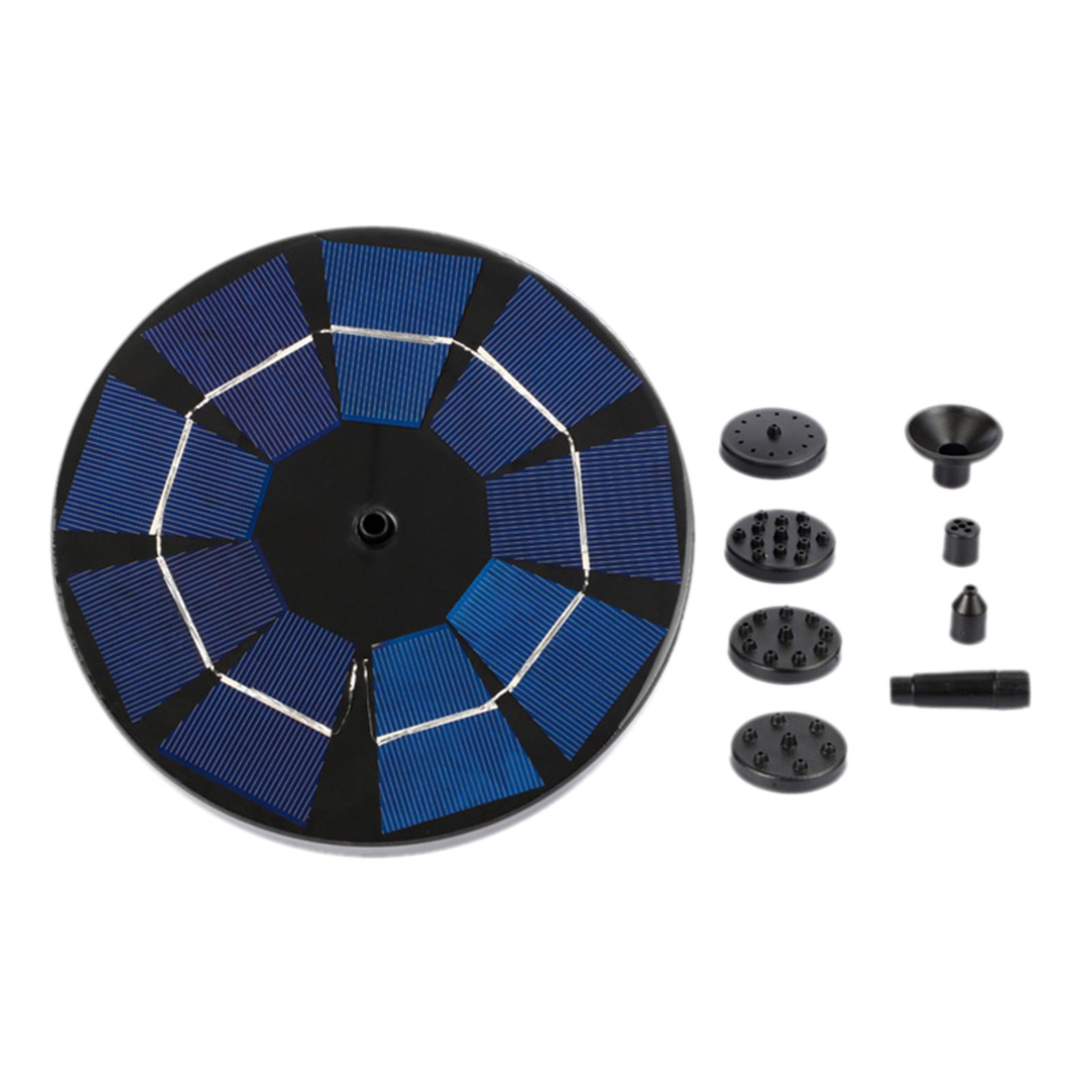 3W Solar Floating Fountain Water Pump with 6 Spray Nozzles, for Bird Bath, Swimming Pool