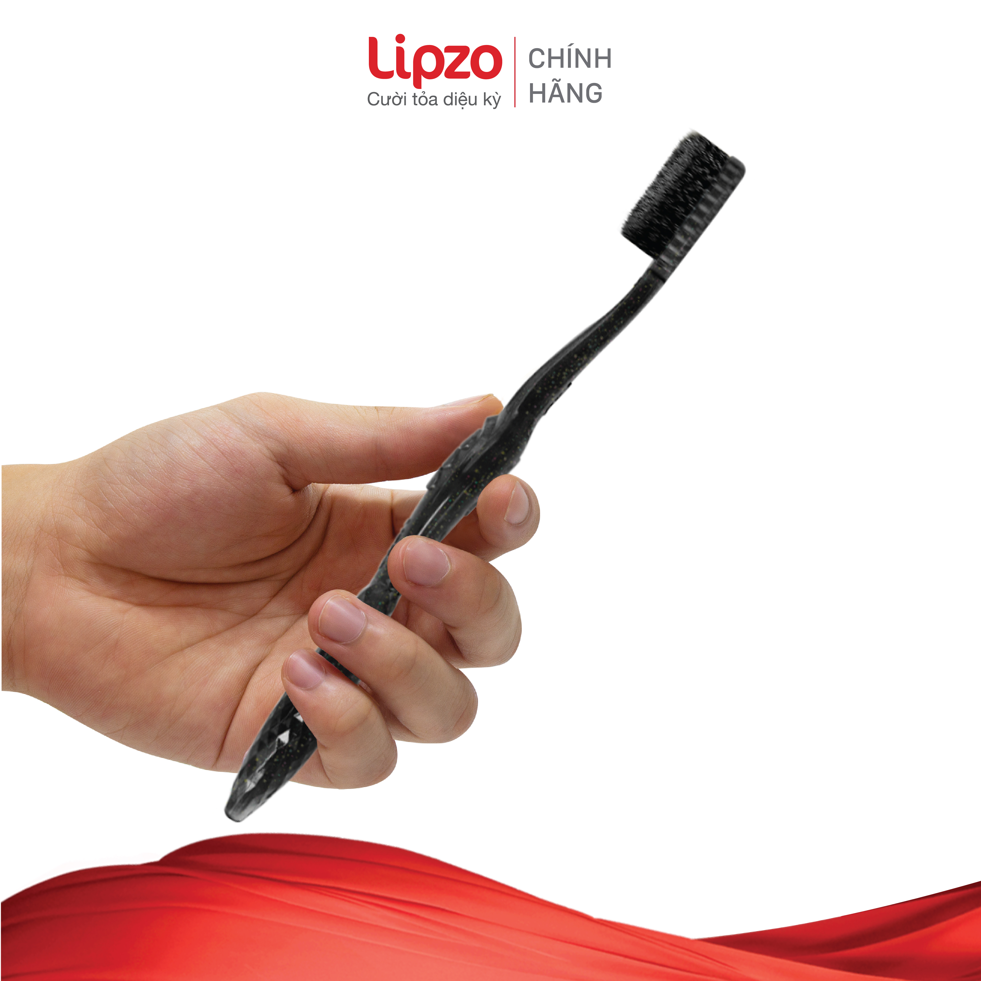 Bộ Ba Tiết Kiệm Bàn Chải Đánh Răng Lipzo Ruby Charcoal Cho Răng Nhạy Cảm Công Nghệ Chỉ Tơ Than Hoạt Tính Kháng Khuẩn