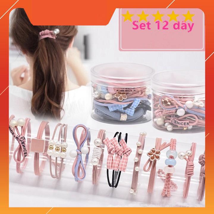 Dây dây thun cột tóc đơn giản phong cách Hàn Quốc