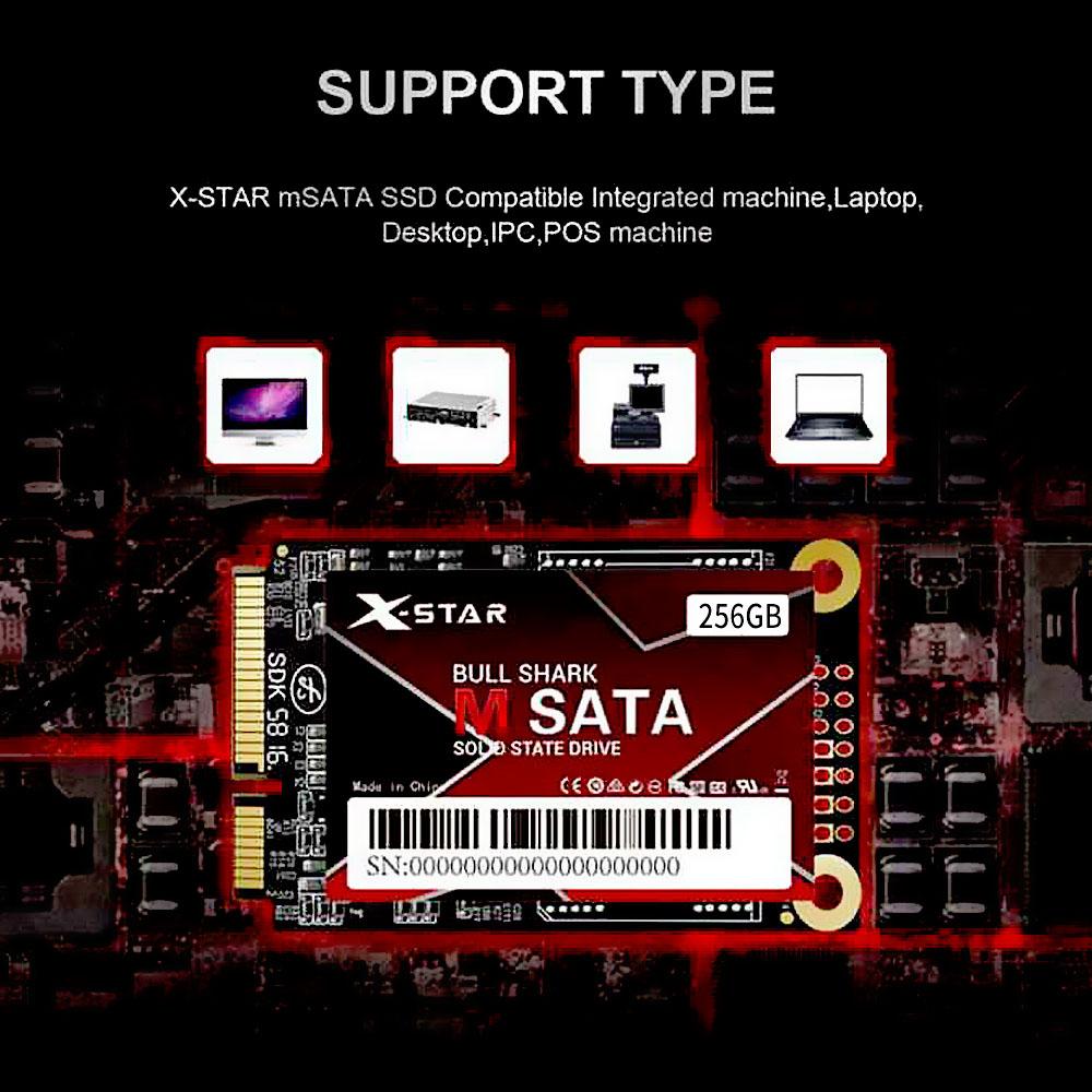 Ổ cứng thể rắn cho Máy tính PC Máy tính để bàn Máy tính xách tay X-star Bull Shark mSATA SSD 1.8 inch