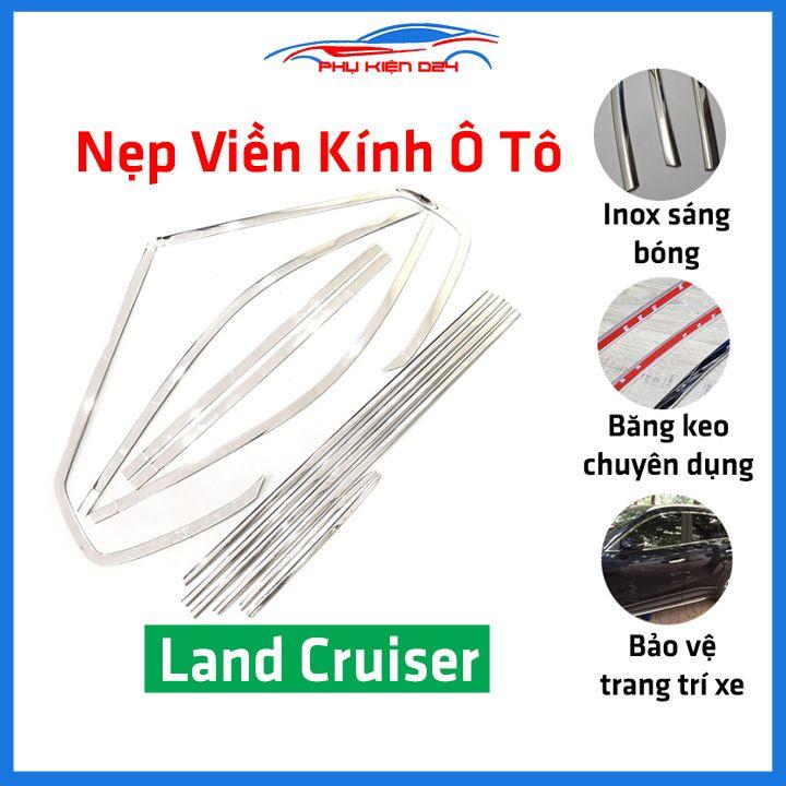 Bộ nẹp viền chân kính cong kính Land Cruiser Inox sáng bóng chuẩn form xe