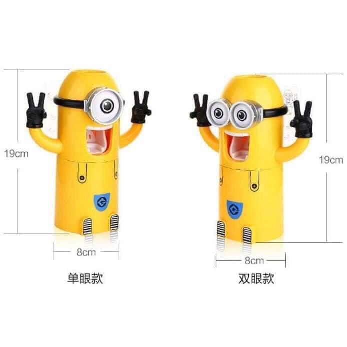 Bộ dụng cụ lấy kem đánh răng tự động kèm giá đỡ bàn chải hình minion