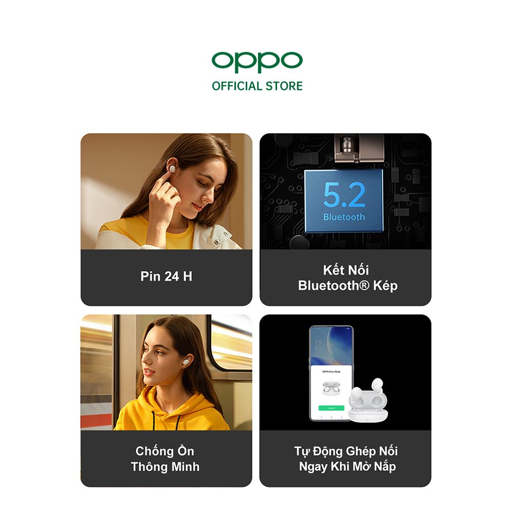 Combo Sản Phẩm OPPO (Đồng Hồ OPPO Band + Tai Nghe OPPO Enco Buds) - Hàng Chính Hãng