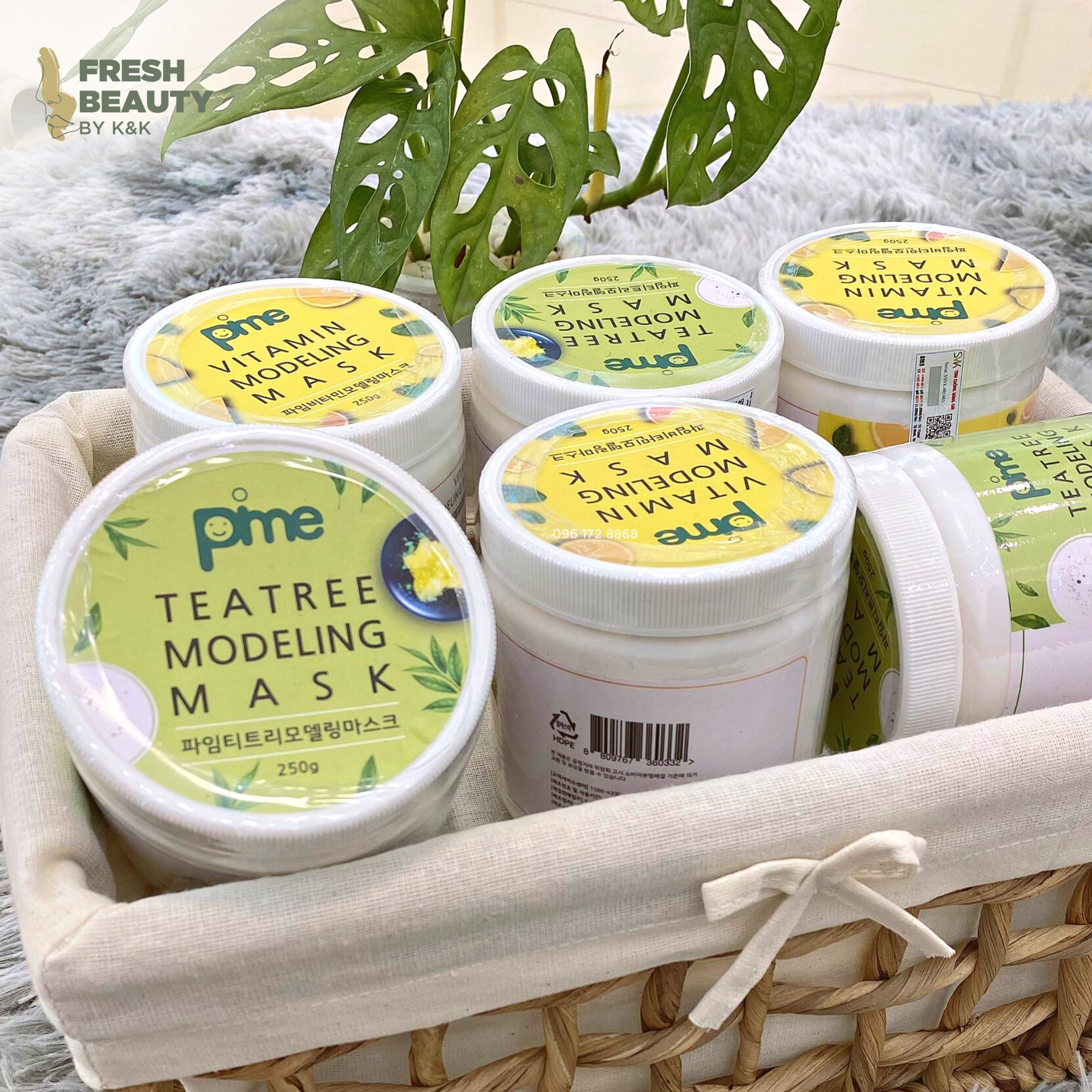 [Size to] Mặt nạ dẻo trà xanh Pime Tea Tree Modeling Mask giảm mụn, hút và kiềm dầu 250g