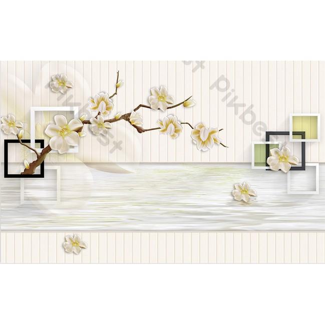 Tranh dán tường Hoa phong lan nổi bật, tranh dán tường 3d hiện đại MS773958