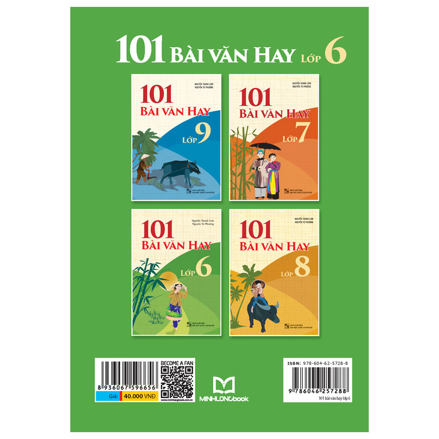 Sách: 101 Bài Văn Hay Lớp 6 + Rèn Kĩ Năng Học Tốt Toán 6