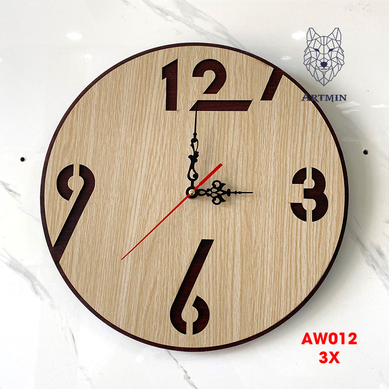 AW012 - Đồng Hồ Gỗ Treo Tường – Décor Trang Trí Phong Cách