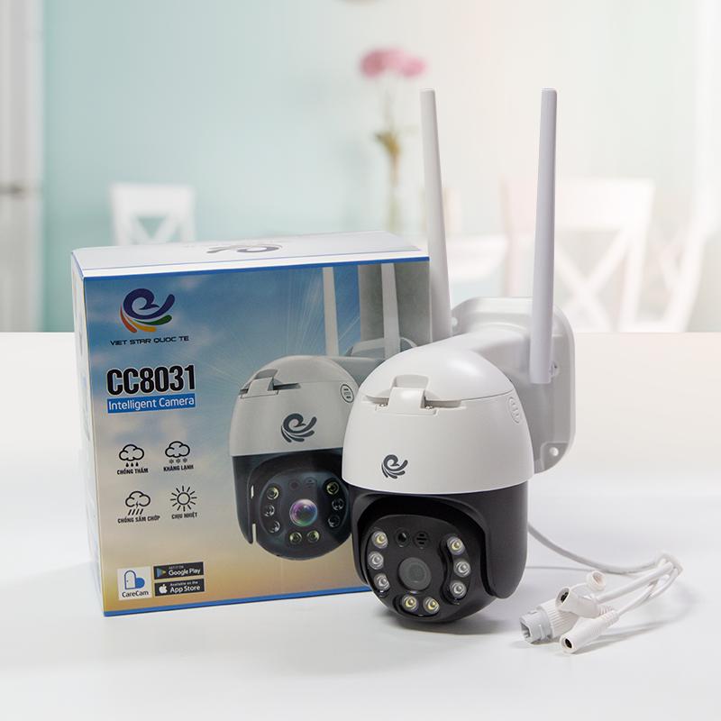 Camera IP - Camera Wifi Quan Sát CC8031 Ngoài Trời Đàm Thoại 2 Chiều 3.0Mpx 2304x1296P, Xoay 360 Độ Kèm Thẻ Nhớ 32Gb - Chính Hãng