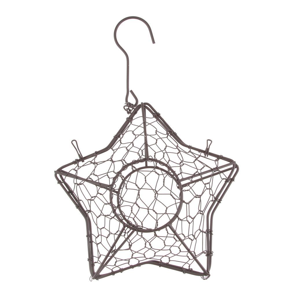 Vintage Iron Star Shape Succulent Pot Iron Hanging Planter Plant Holder