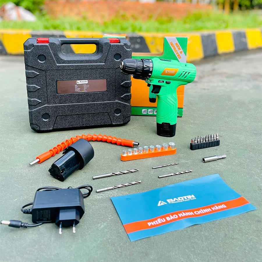 MÁY KHOAN PIN 12V HỘP NHỰA 28 MÓN KAZAKI KZ12A3- HÀNG CHÍNH HÃNG