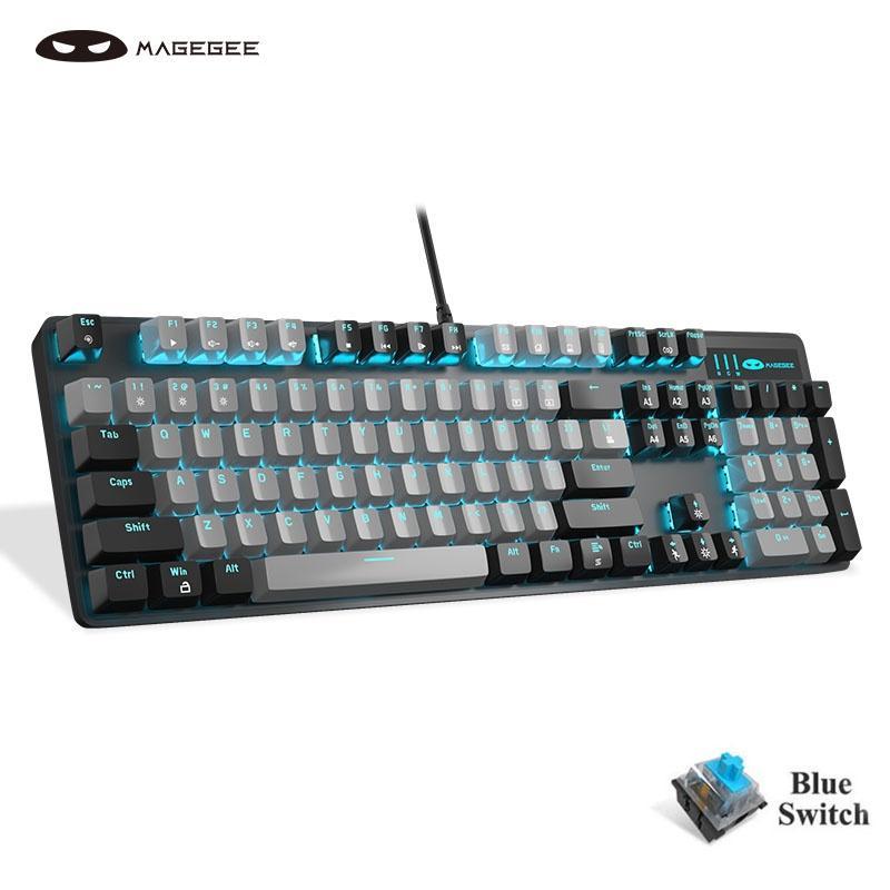 Bàn Phím Cơ Gaming Magegee MK-Storm 104 Phím Có Đèn LED Nền Màu Xanh Dương