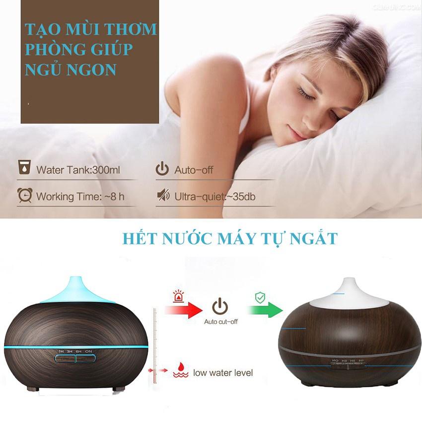 Máy xông tinh dầu bí ngô 550ml: phun sương khuếch tán, tỏa hương, tạo ẩm cho phòng ngủ, lọc không khí điều khiển tự động