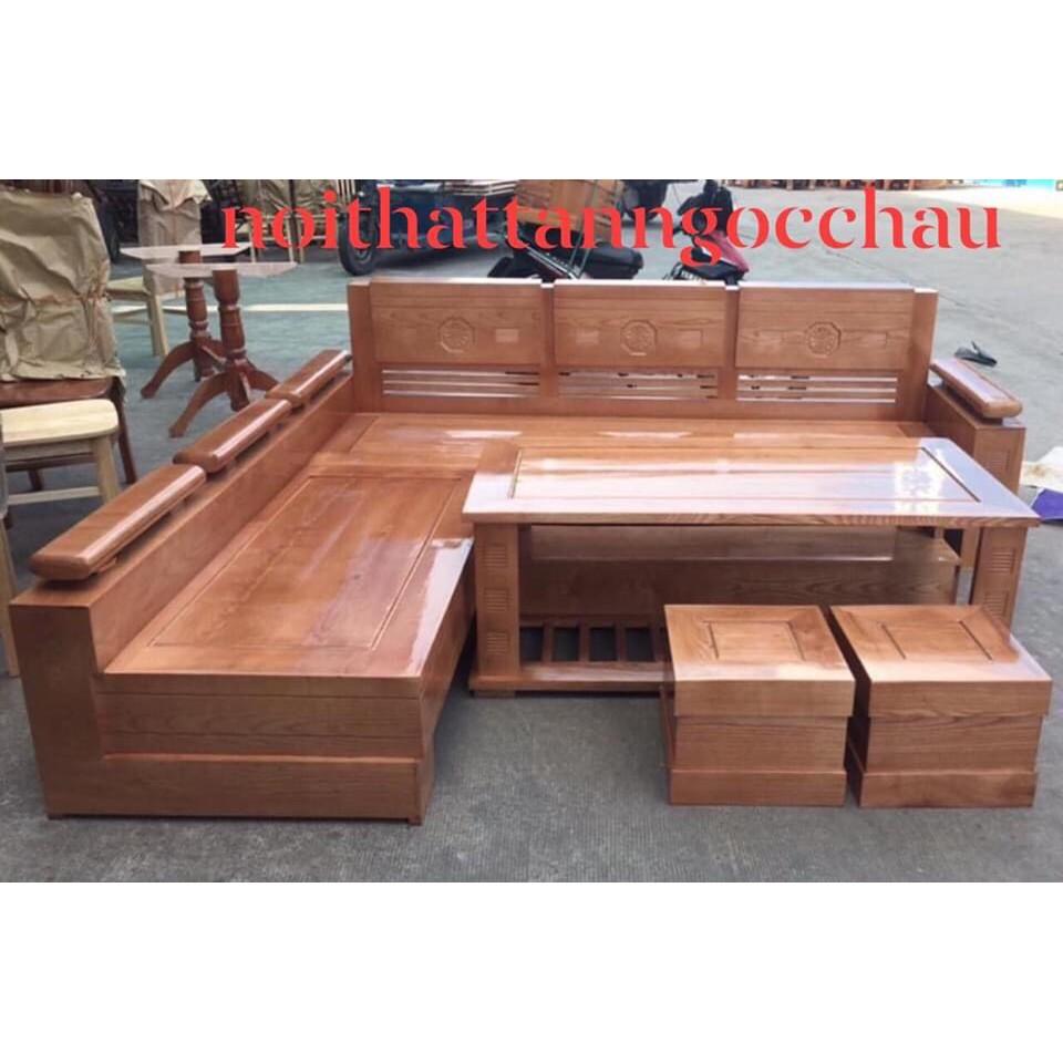 BỘ BÀN GHẾ SOFA GÓC Gỗ Sồi