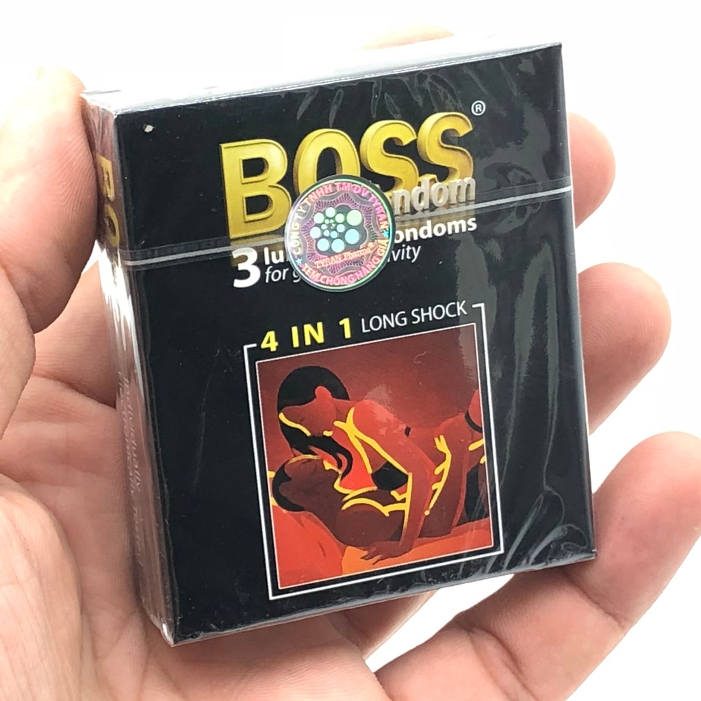 Bộ 3 Hộp Bao Cao Su Malaysia Boss 4 in 1 3 cái - Kéo Dài Thời Gian - Gai Li Ti Nhỏ