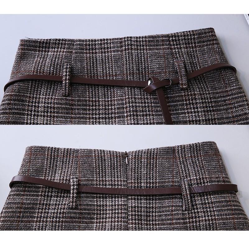 Chân váy vải bố xẻ tà trước, chân váy dáng A - CV101