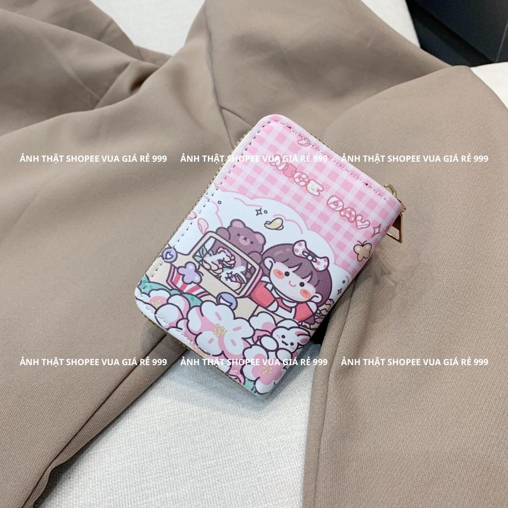 Ví nữ mini cầm tay hình cô gái dễ thương cute nhiều ngăn giá rẻ thời trang hàn quốc VN205