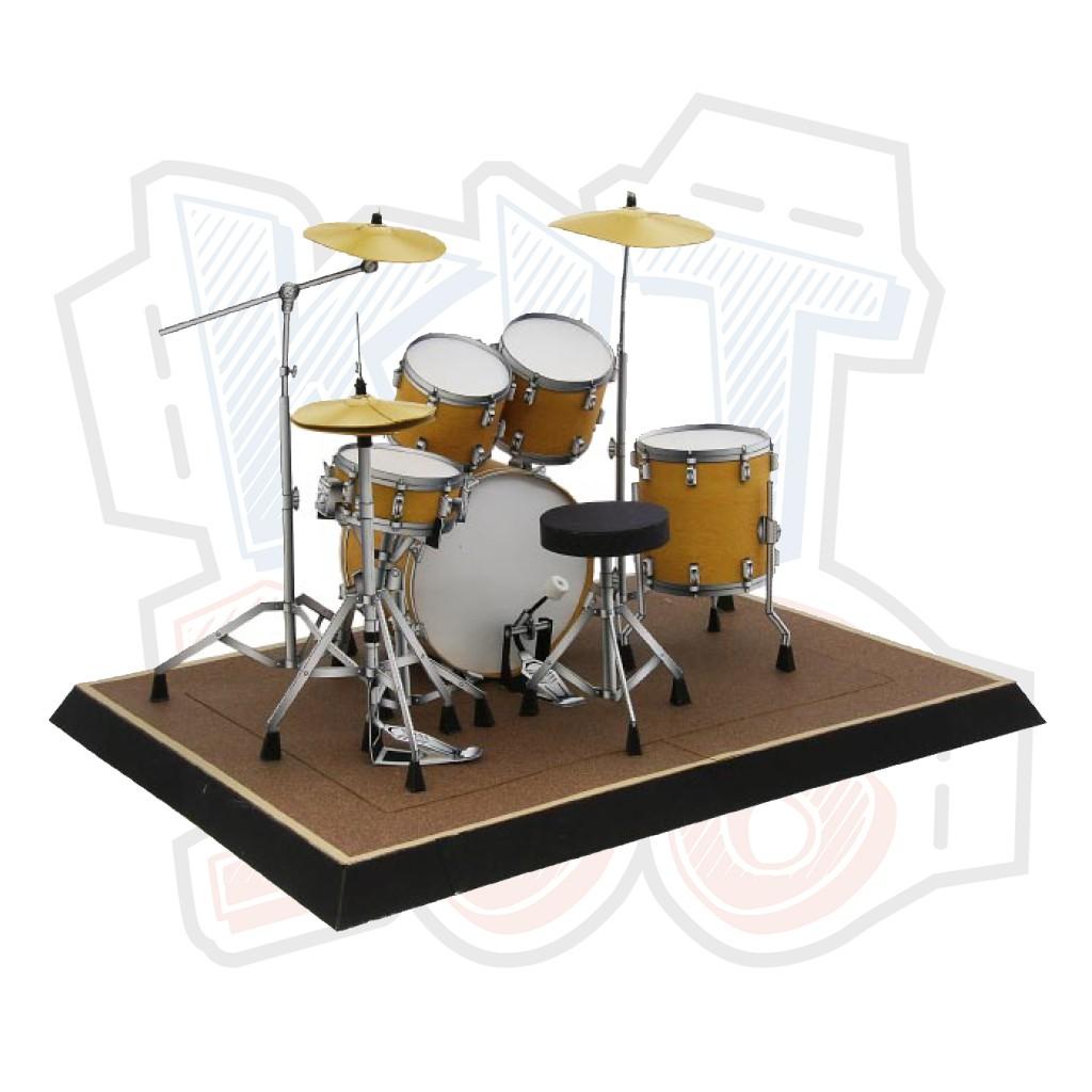 Mô hình giấy nhạc cụ Drum set - In mực thường - Giấy ảnh A4 160gsm