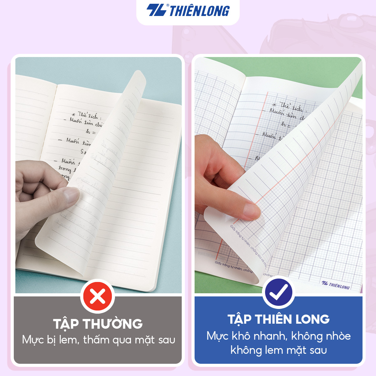 Tập học sinh 48 trang 4 ô ly vuông 2.5mm 100gsm Thiên Long TP-NB002/AK - Akooland thế giới học cụ thần kỳ